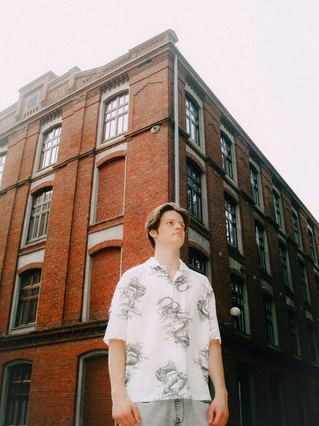 Portrait of a Polish man with short hair in a shirt